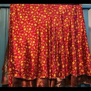 Reversible sari wrap skirt, XL ANKLE